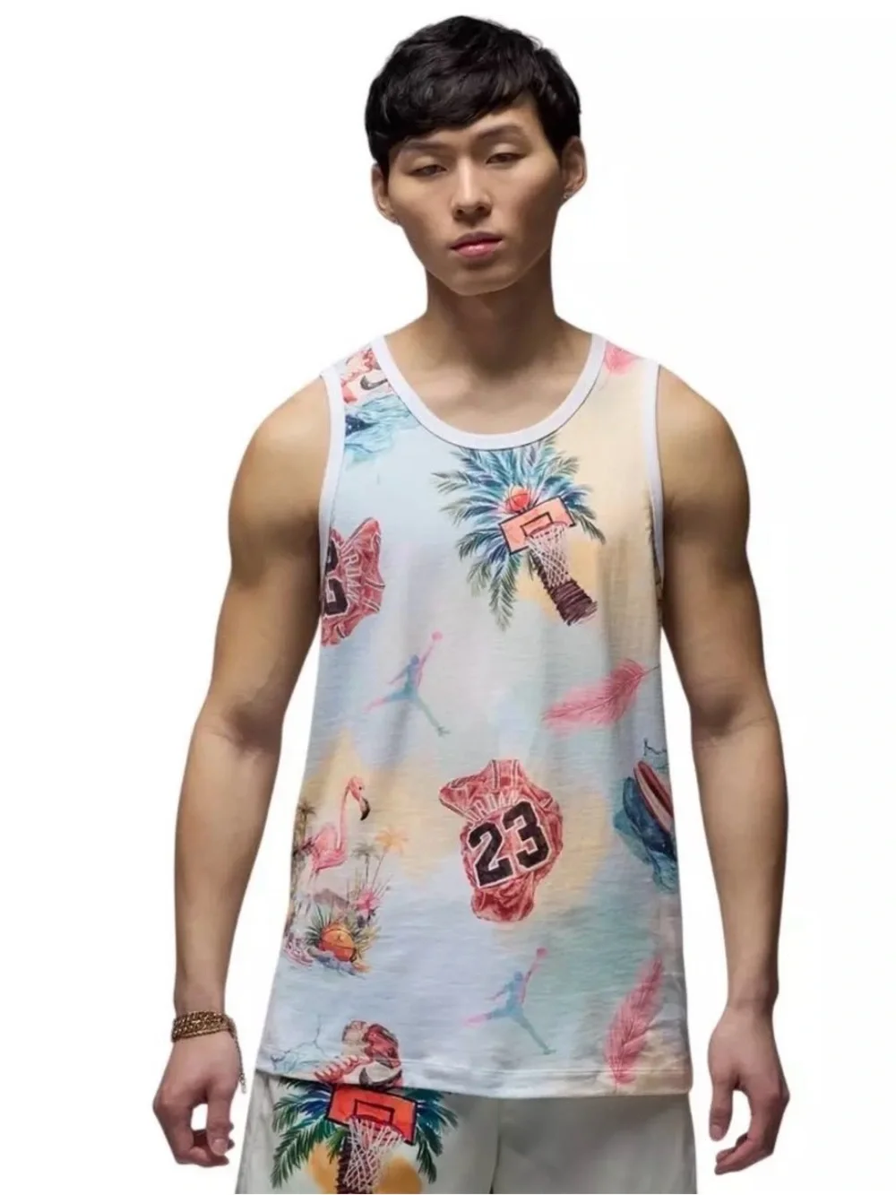 Jordan Men's Flight Essentials Flamingo Graphic Tank Top HJ2403 100 Size M NWT